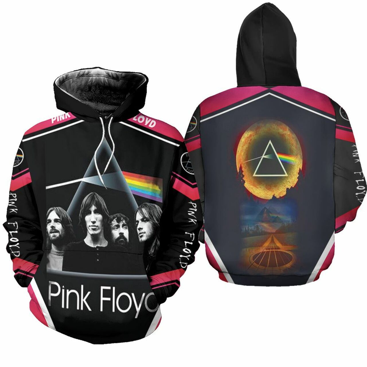 Pink Floyd Rock Band Music Vi 3d Zip Hoodie