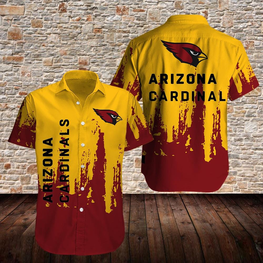 Arizona Cardinals Yellow And Red Hawaiian Shirt For Fans-1