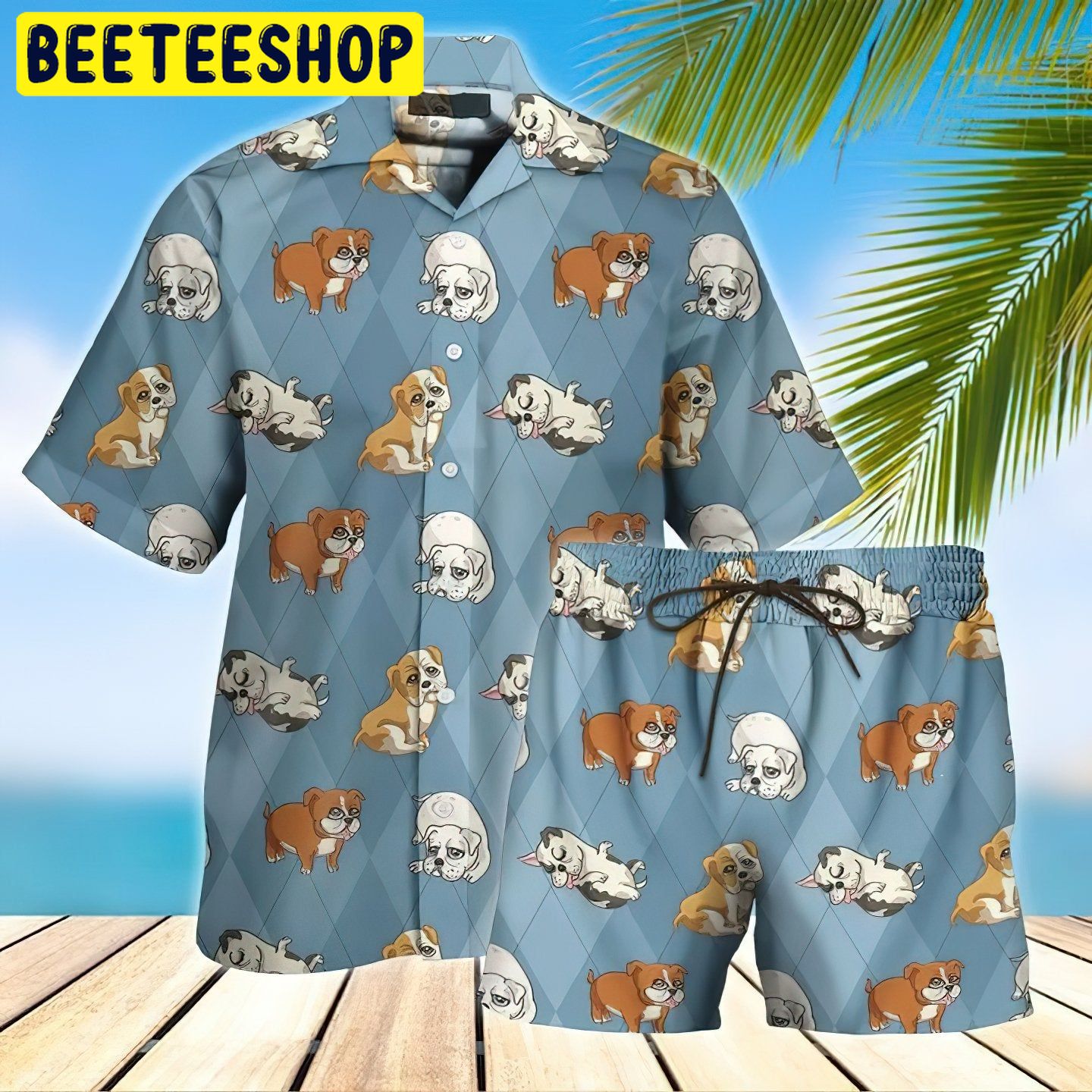 Art Bulldog 3d All Over Printed Trending Hawaiian Shirt-1