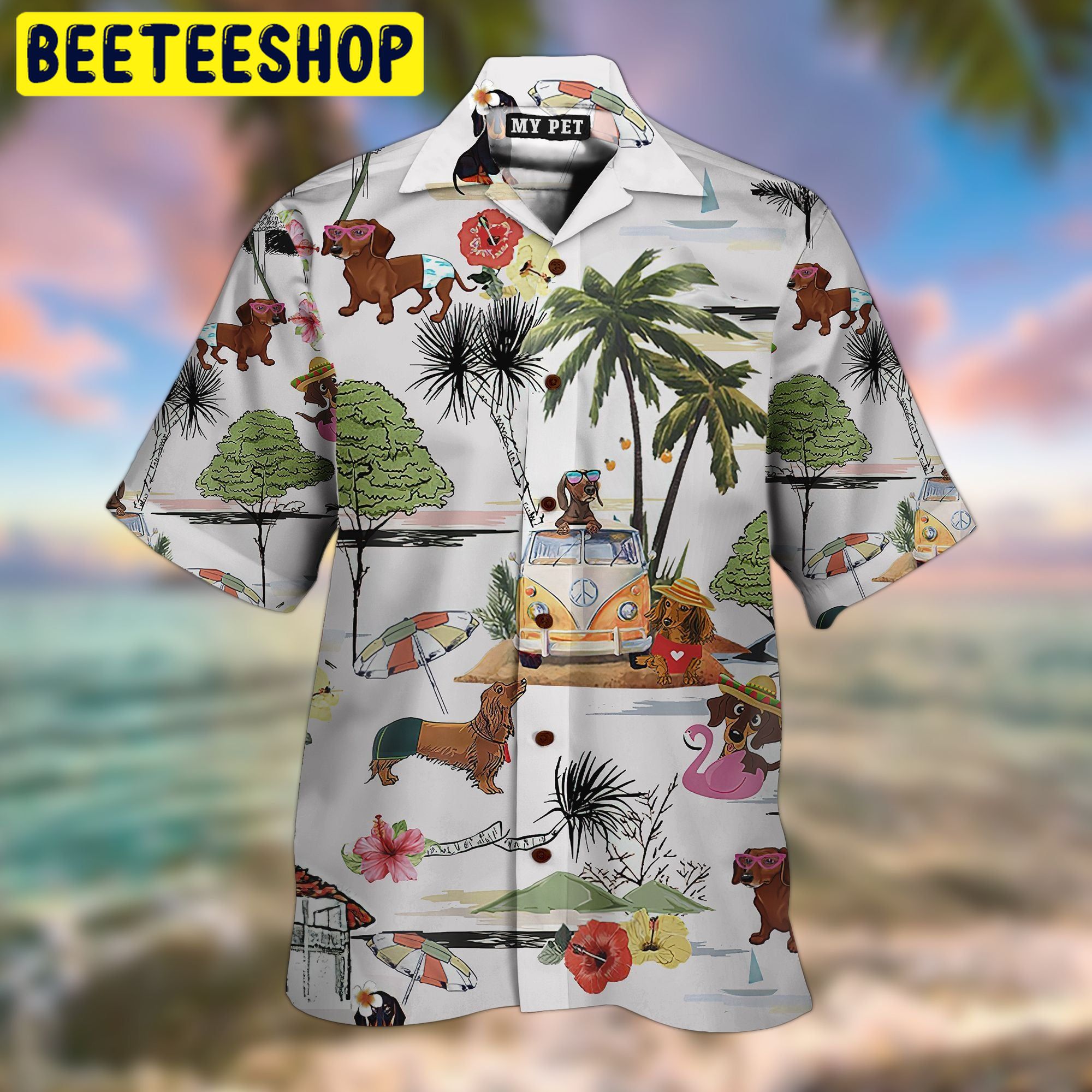 Art Dachshund 3d All Over Printed Trending Hawaiian Shirt-1