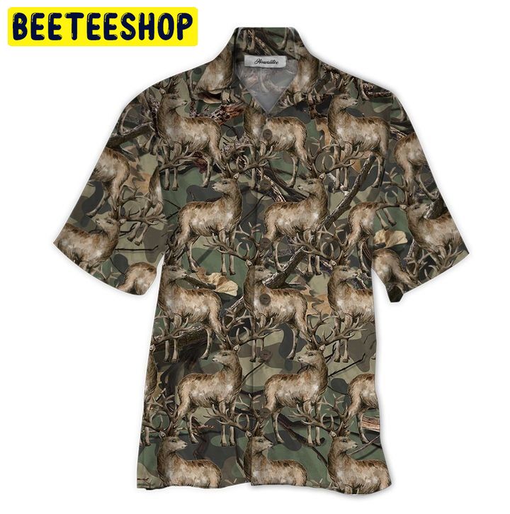 Art Deer 3d All Over Printed Trending Hawaiian Shirt-1