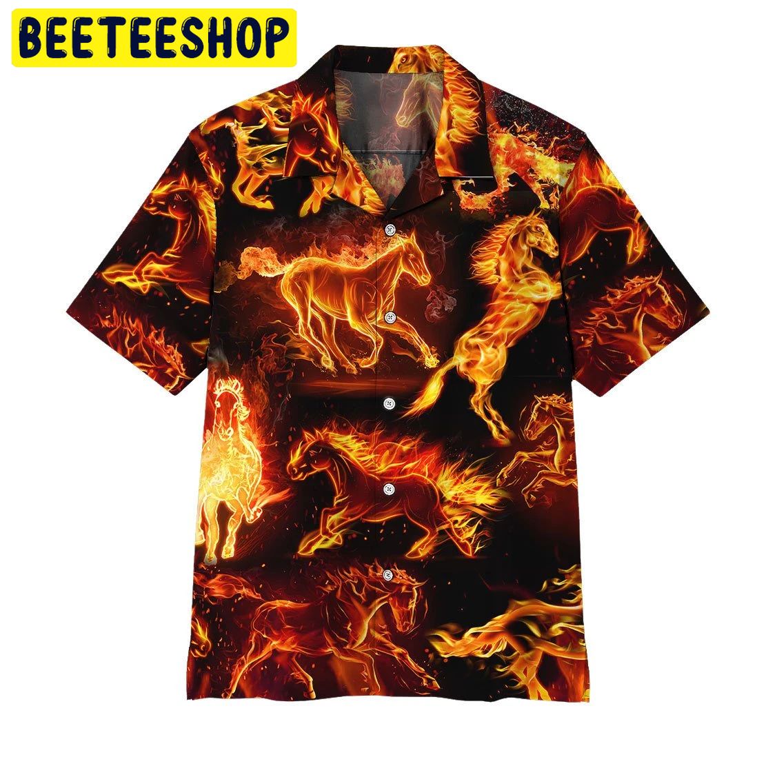 Art Fire Horse Trending Hawaiian Shirt-1