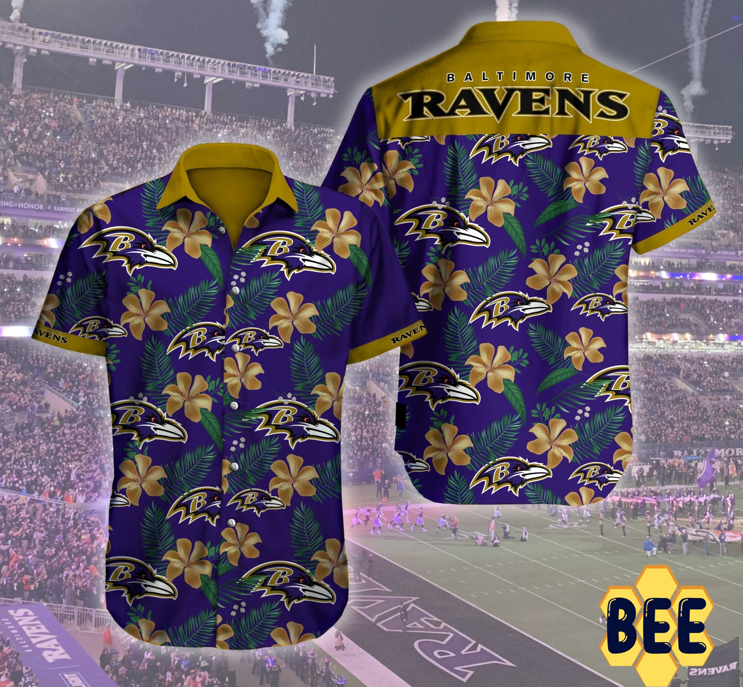 Art Logo Baltimore Ravens Nfl Trending Hawaiian Shirt-1