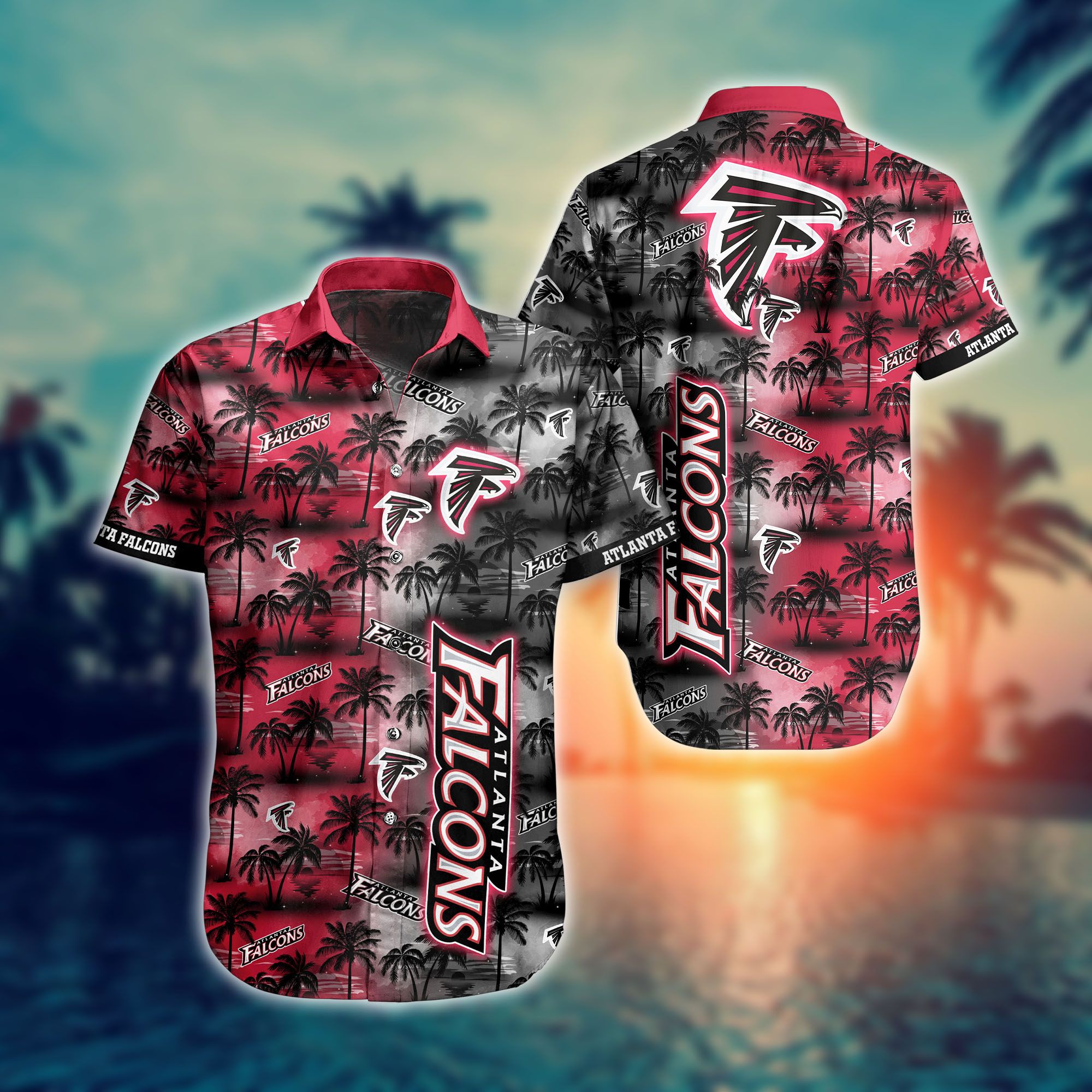 Atlanta Falcons Nfl Hawaiian Shirts And Shorts For Fans-1