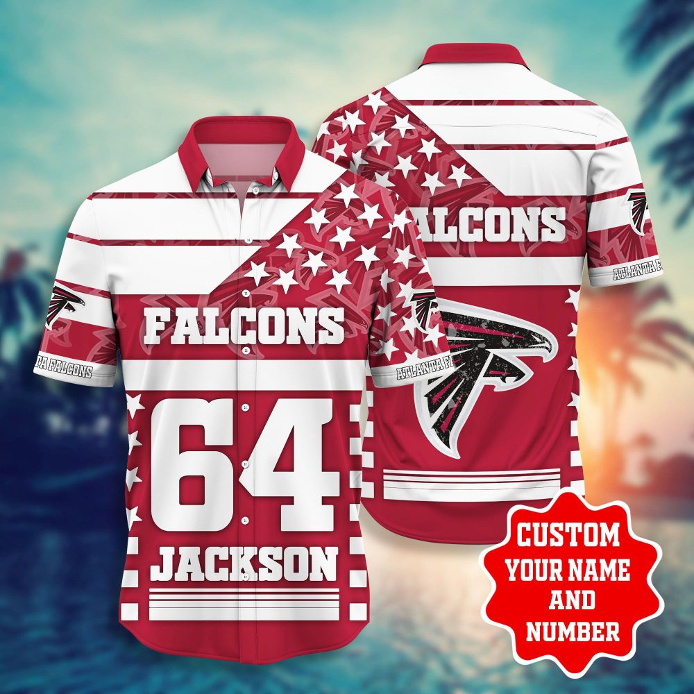 Atlanta Falcons Nfl Star Hawaiian Shirt Shorts 3d Custom Name-1
