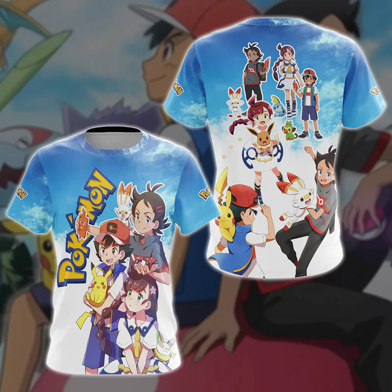 Pokemon Ash Ketchum Anime Manga 3D All Over Print T-shirt
