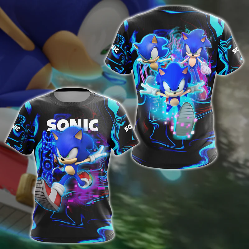 Sonic Video Game 3D All Over Print T-shirt