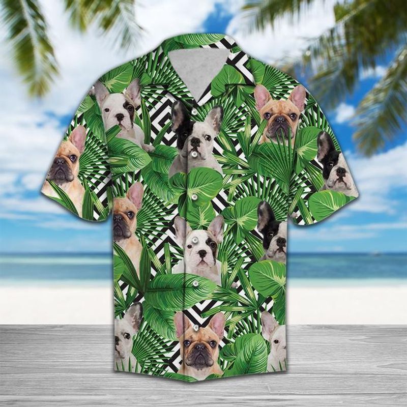 Summer Exotic Jungle  French Bulldog  Green Nice Design Unisex Hawaiian Shirt For Men And Women Dhc17064023