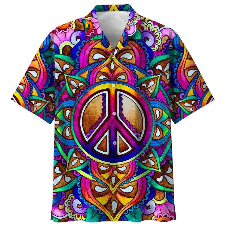 Trippy Peace Sign   Colorful Nice Design Unisex Hawaiian Shirt For Men And Women Dhc17063948