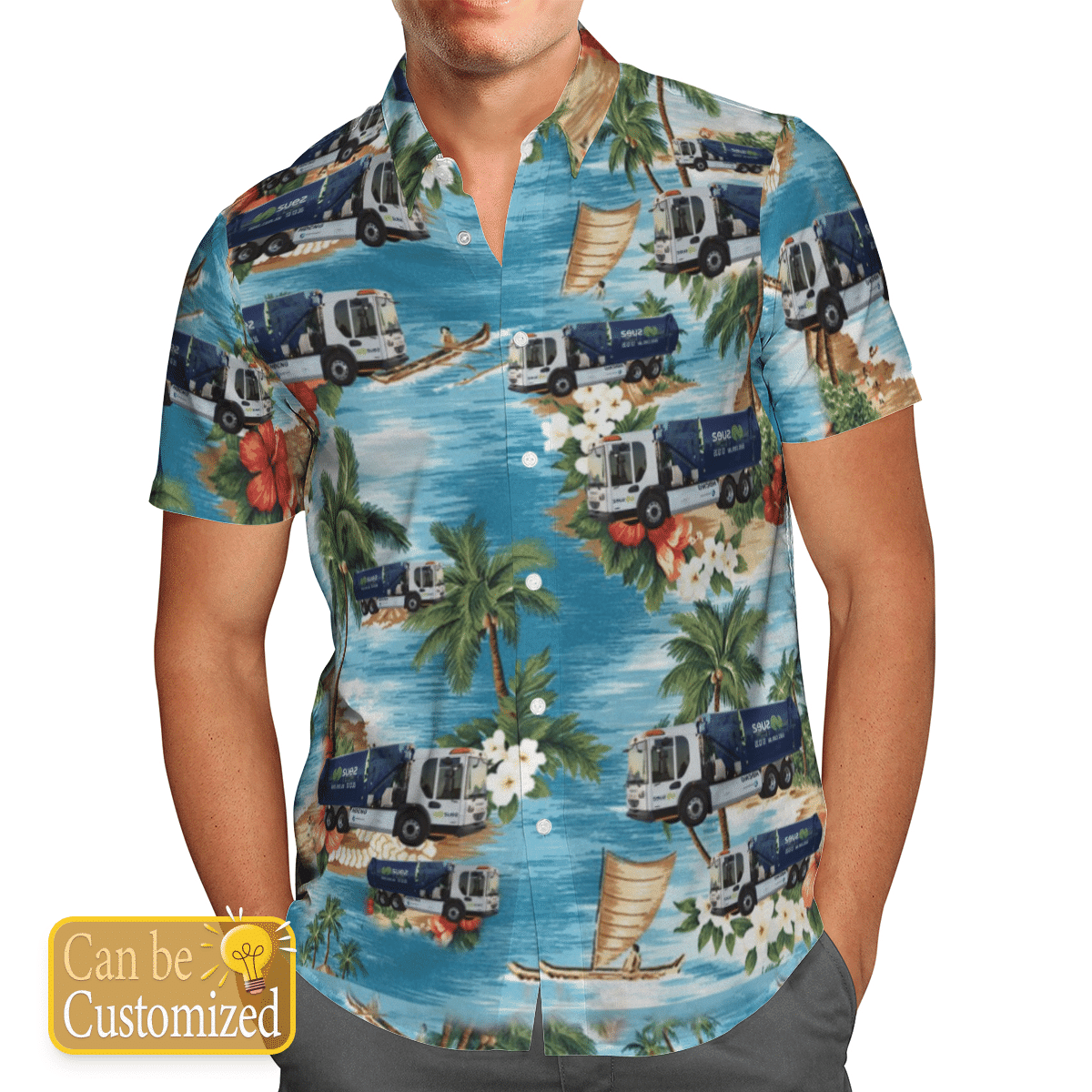 Waste Collector Truck Personalized Blue High Quality Unisex Hawaiian Shirt For Men And Women Dhc17063386