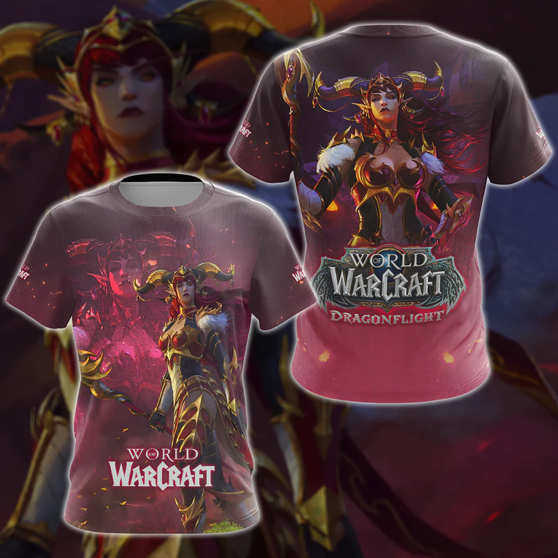World of Warcraft Dragonflight Video Game 3D All Over Printed T-shirt