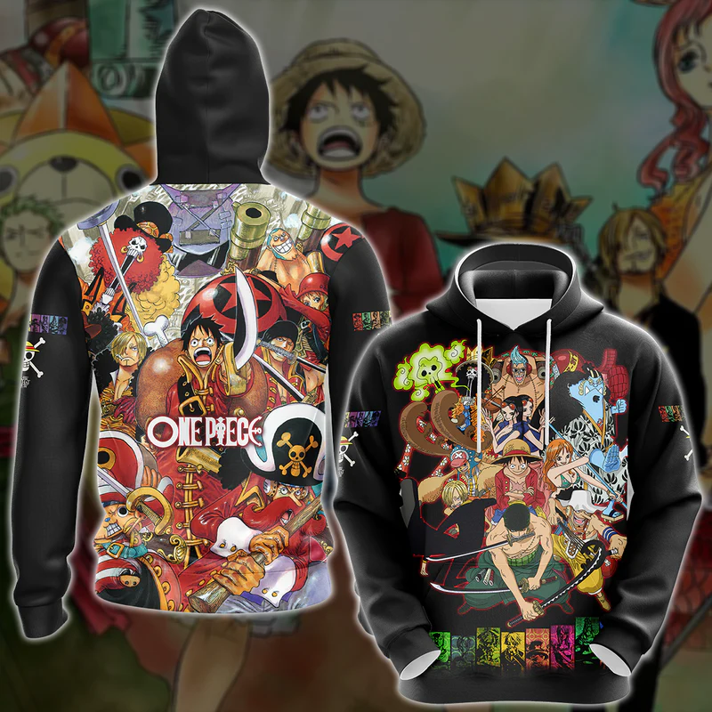 One Piece Straw Hat Pirates Anime Manga 3D All Over Print Hoodie