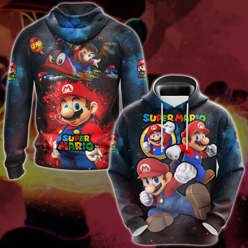 Super Mario Video Game 3D All Over Print Hoodie