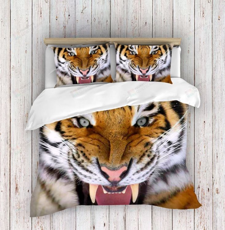 Angry Tiger Face Bedding Set