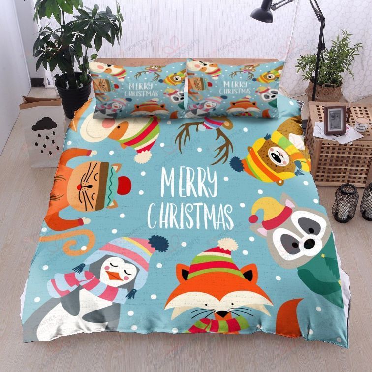 Animals Merry Christmas Bedding Set