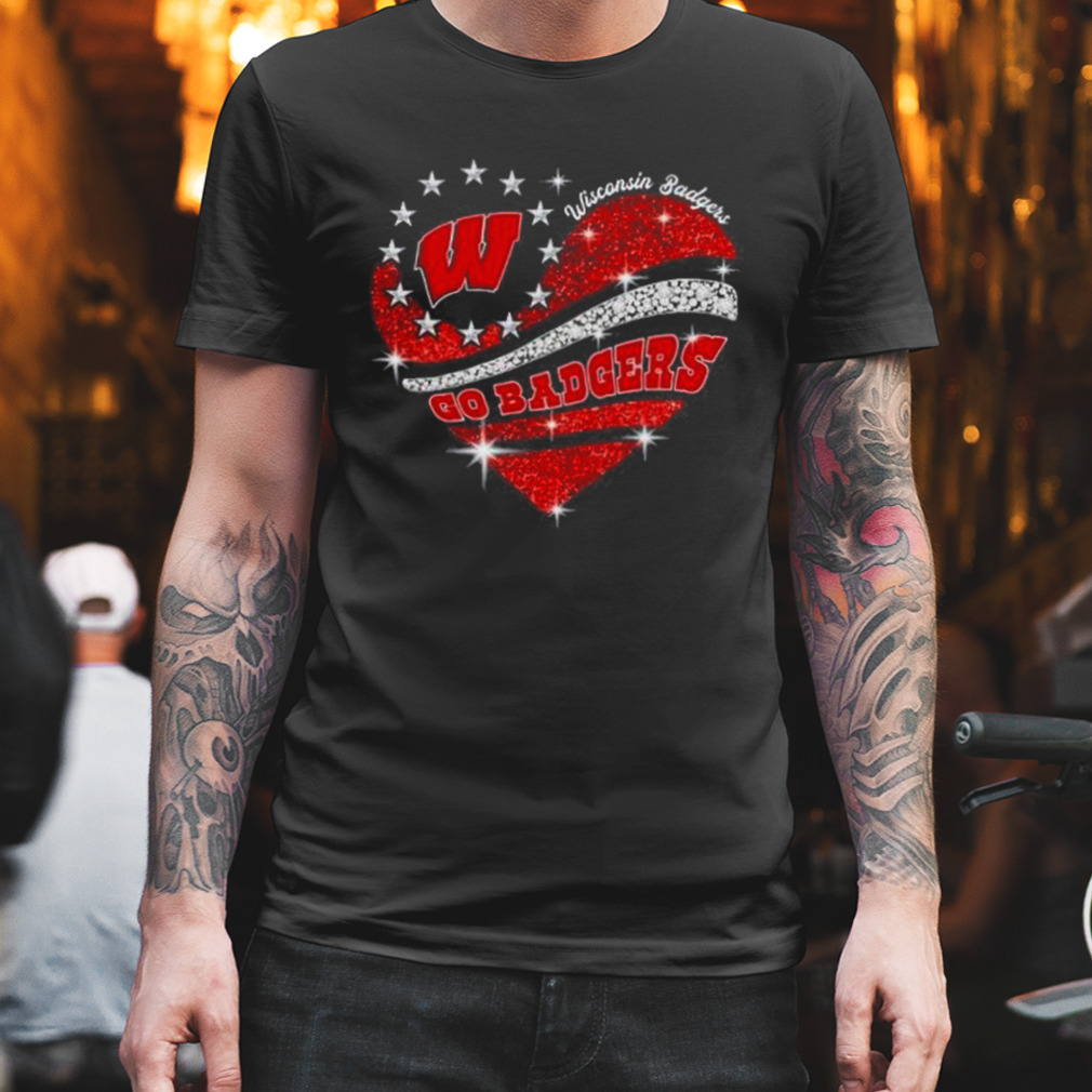 wisconsin Badgers go badgers heart diamond shirt