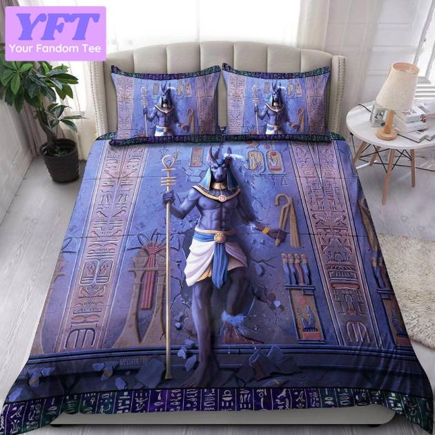 Anubis Face Blue Ancient Egyptian Mythology Culture Design 3d Bedding Set