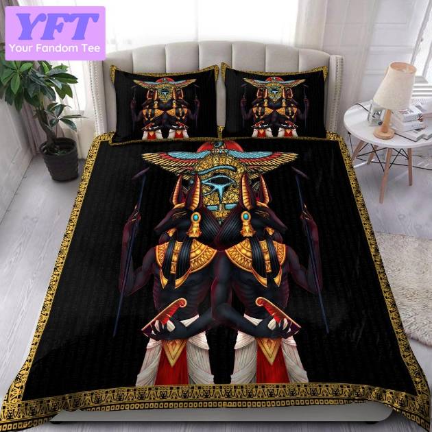 Anubis Horus Eye And Egyptian Falcon Design 3d Bedding Set