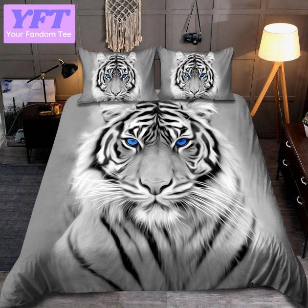 White Tiger 3d Bedding Set