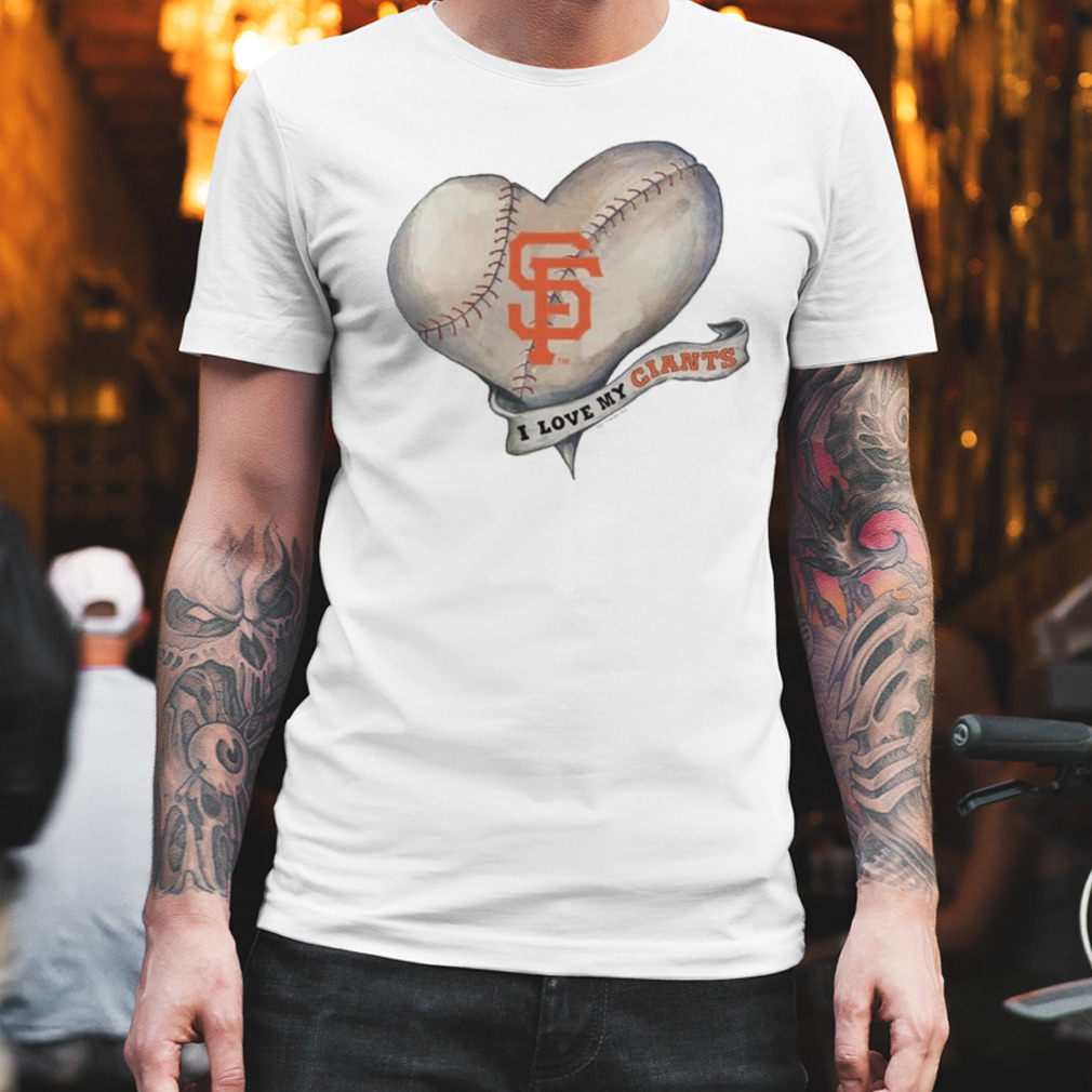 Official San francisco giants baseball heart banner T-shirt