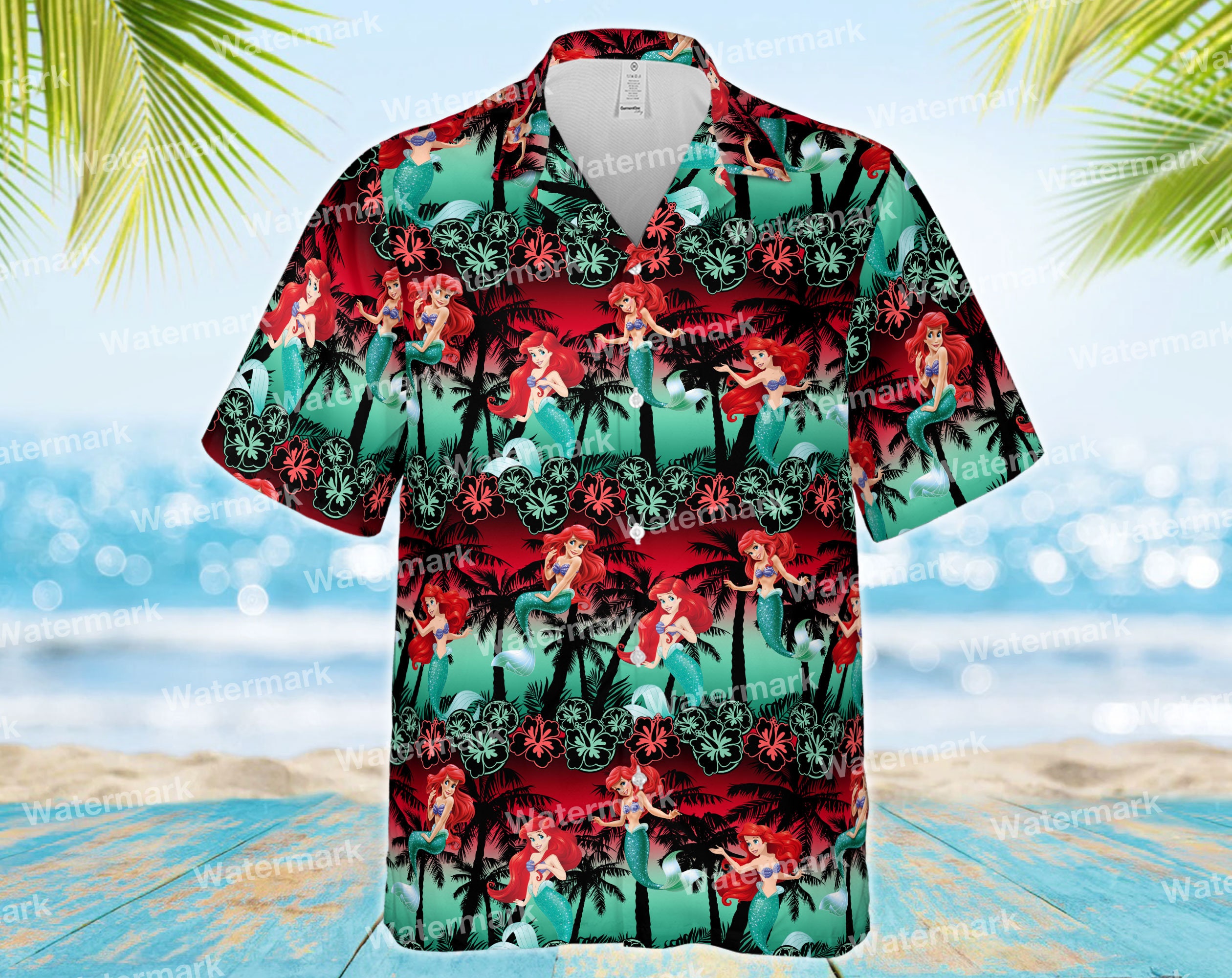 Ariel Princess Disney Princess Aloha Summer Trip Family For Father Day Hawaii Shirt