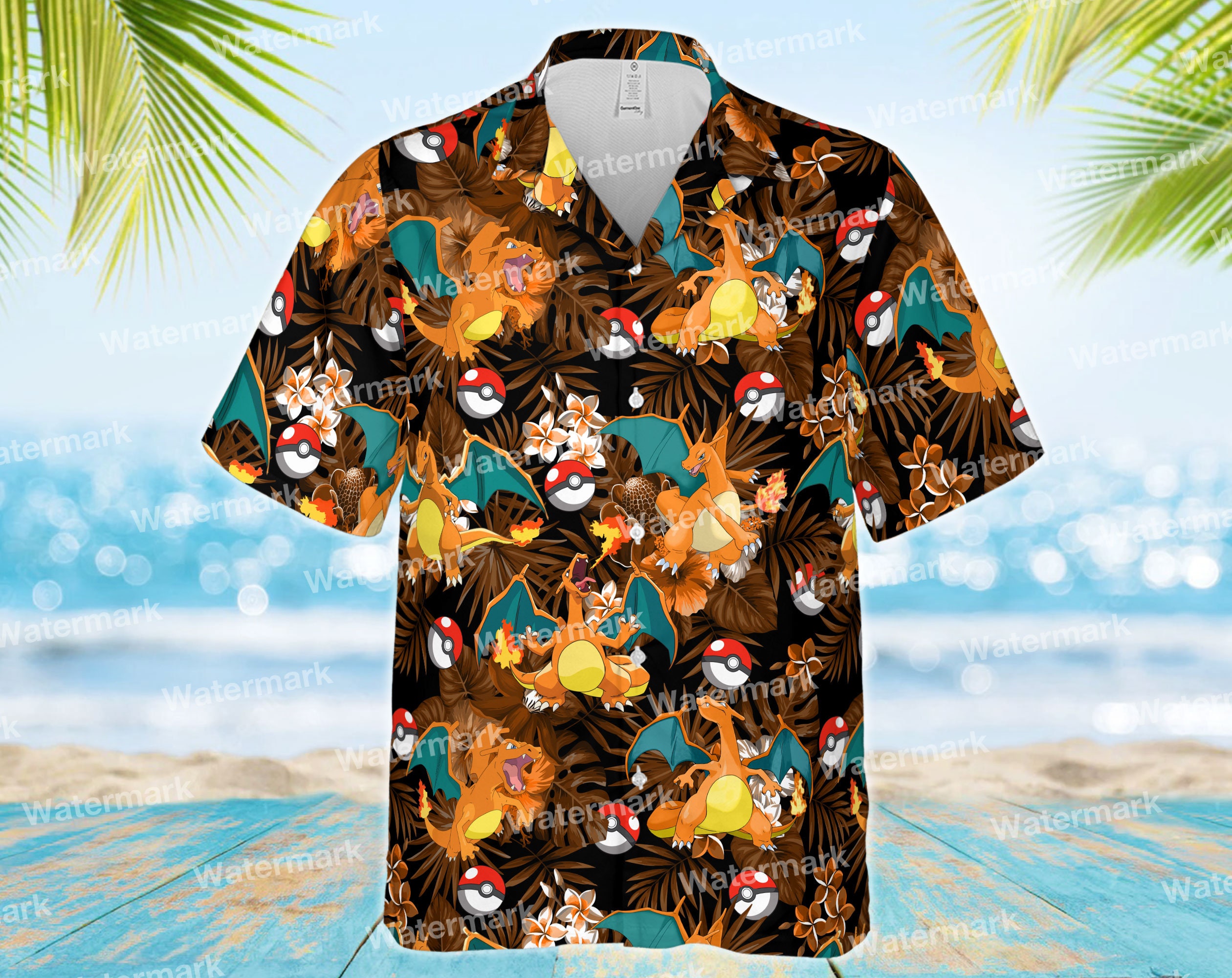 Charizard Pokémon X Hawaii Custom Hawaiian Shirt