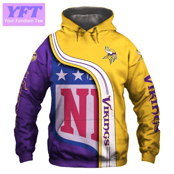 Minnesota Vikings NFL Pullover Purple Logo Hoodie Sweat Shirt