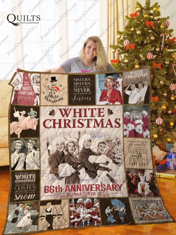 White Christmas 66th Anniversary Quilt Blanket