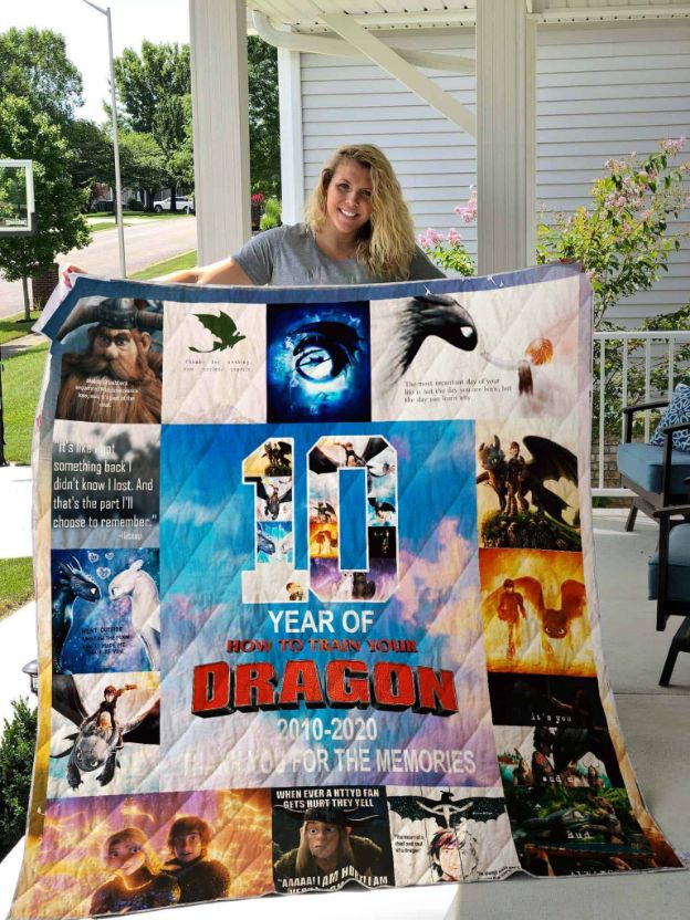 10 Year Of How To Train Your Dragon Quilt Blanket