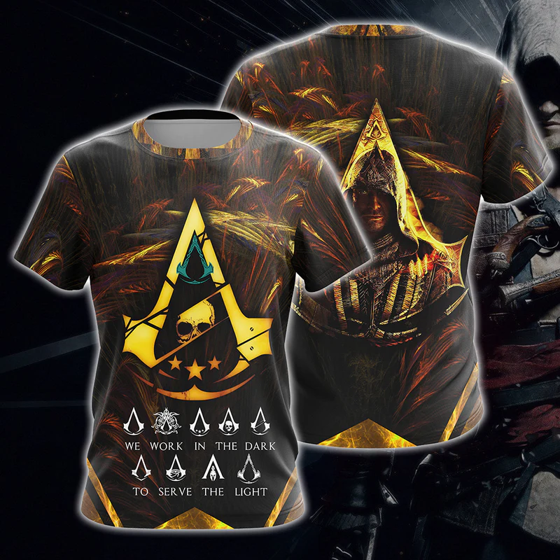 Assassin's Creed We Work In The Dark To Serve The Light Unisex 3D T-shirt