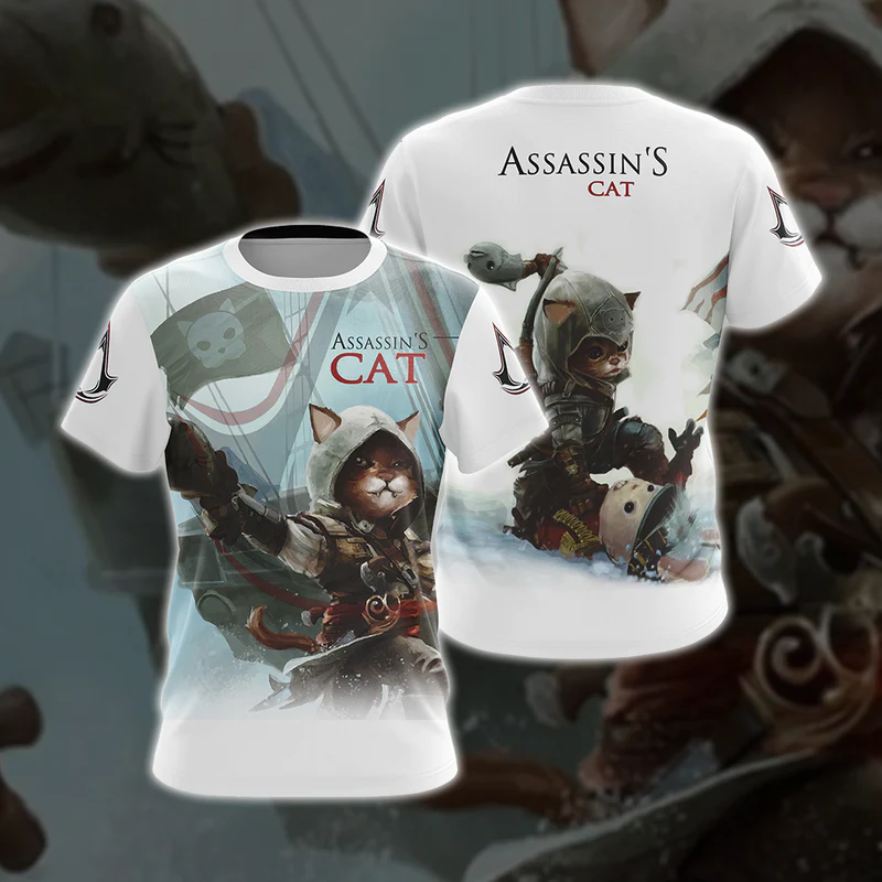 Assassin's Creed III-IV Cat Unisex 3D T-shirt