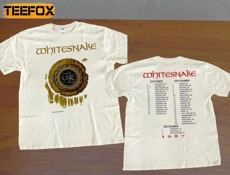 Whitesnake Tour Concert Vintage 1987 T-Shirt