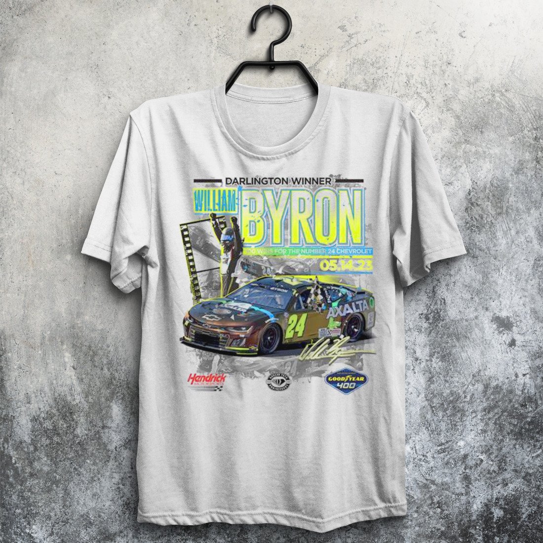 William Byron Checkered Flag Sports 2023 Goodyear 400 Race Winner T-Shirt