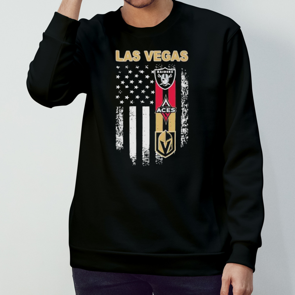Las Vegas Raiders Vegas Golden Aces and Vegas Golden Knights Flag 2023 Shirt  - Bring Your Ideas, Thoughts And Imaginations Into Reality Today