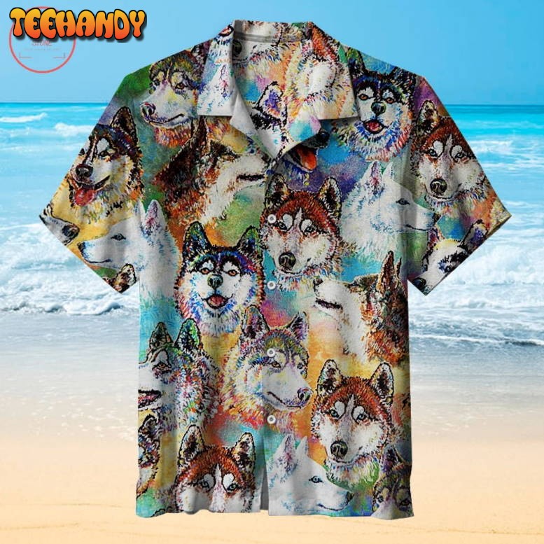 Husky Dogs Art Hawaiian Shirts