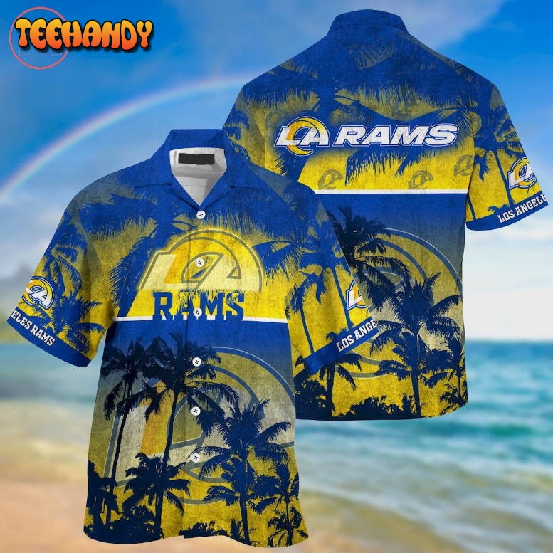 Los Angeles Rams Palm Hawaiian Shirt