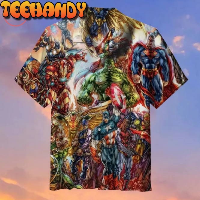 Marvel &amp DC hero Assemble Hawaiian Shirt