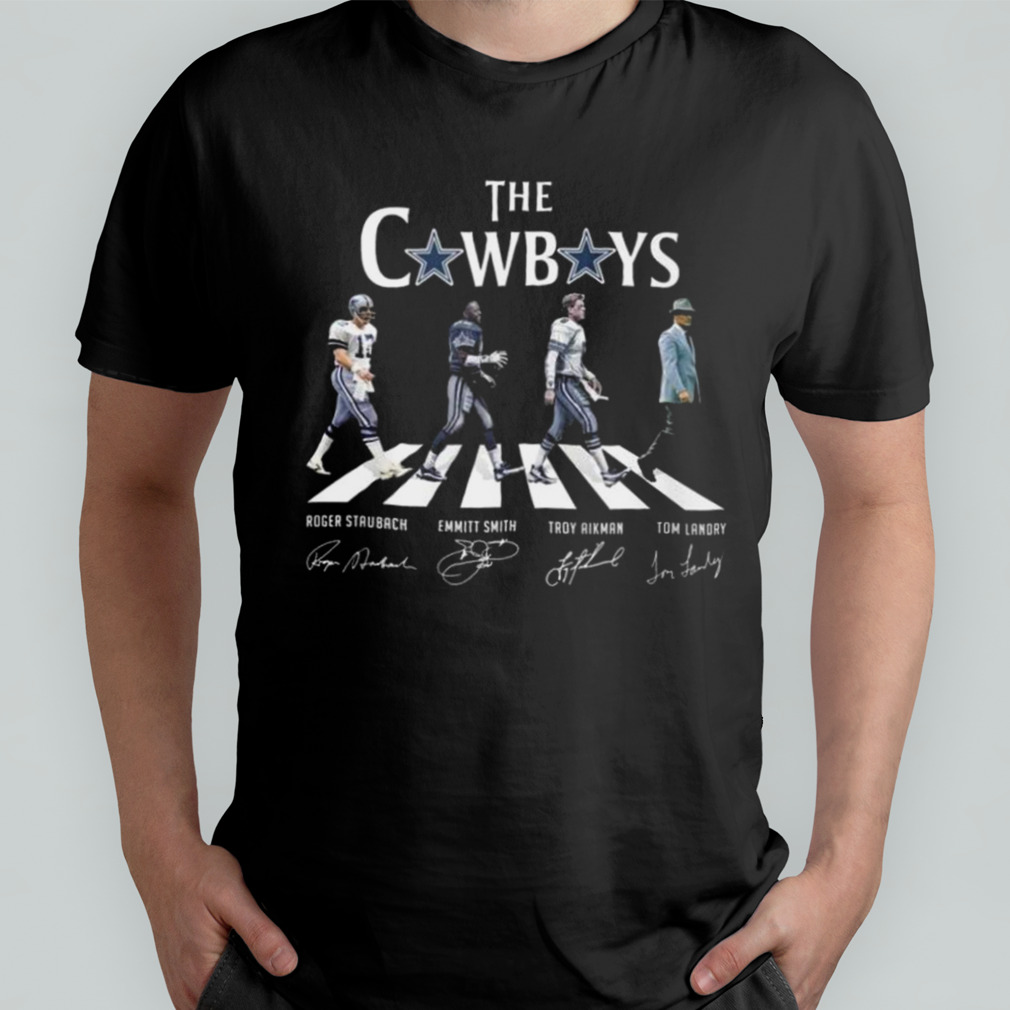 The Cowboys Abbey Road Troy Aikman Emmitt Smith Roger Staubach And Tom  Landry Shirt - Teespix - Store Fashion LLC