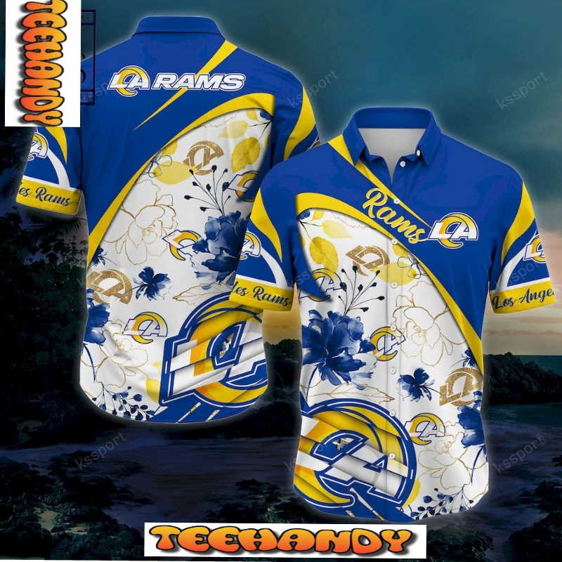 Custom Name Los Angeles Rams Hawaiian Shirts tropical island Gift For Men  And Women - Freedomdesign