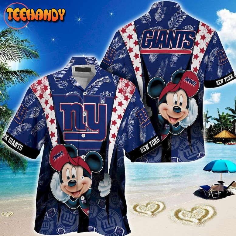 New York Giants Mickey Mouse Hawaiian Shirt