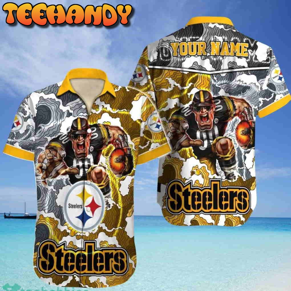 NFL Pittsburgh Steelers Hawaiian Shirt Football Casual Short Sleeve Button  Shirt - Limotees