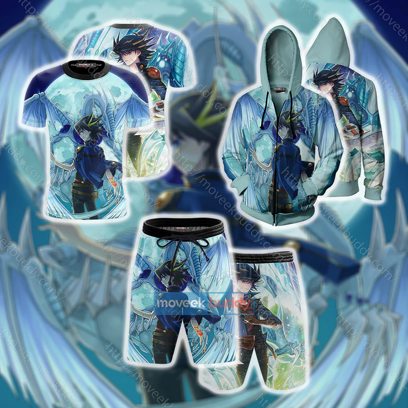 Yu-Gi-Oh! Yusei Fudo and Stardust Dragon 3D T-shirt Hoodie