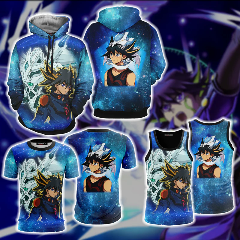 Yu-Gi-Oh! Yusei Fudo and Stardust Dragon New Version 3D T-shirt Hoodie