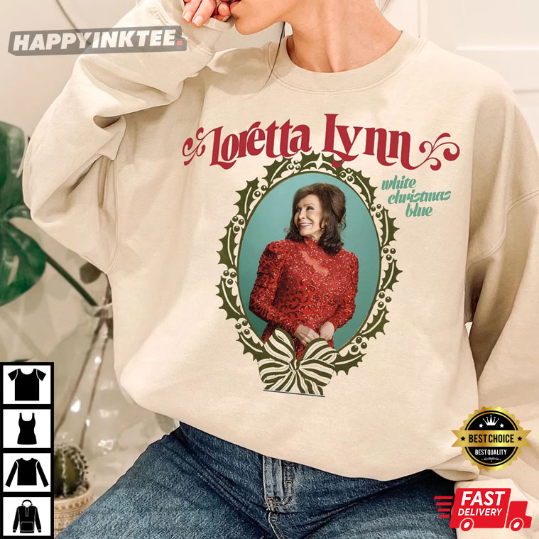 Loretta Lynn White Christmas Blue T-Shirt