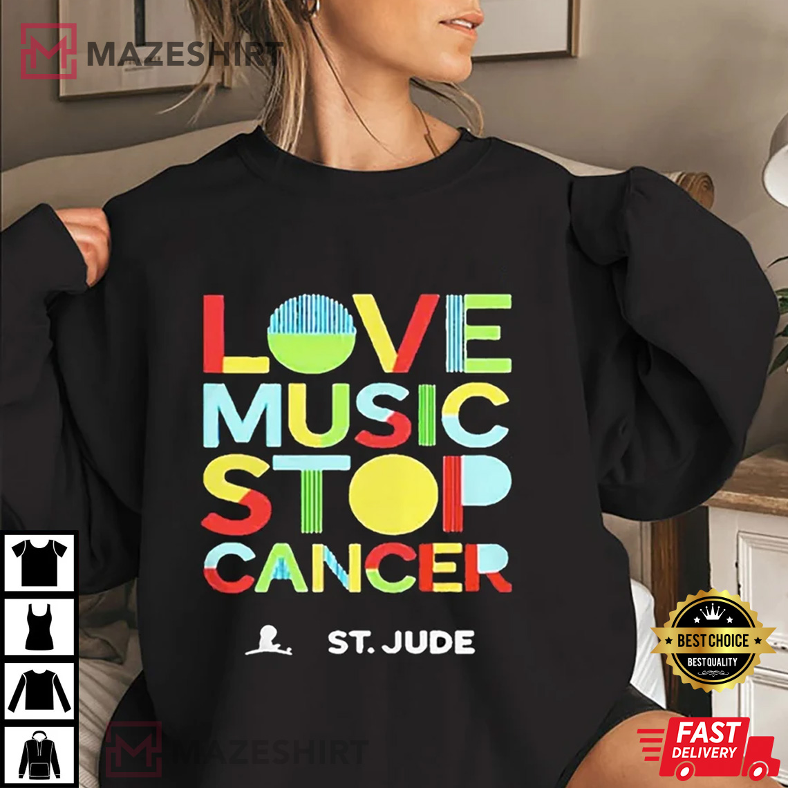 Love Music Stop Cancer St Jude Music, Breast Cancer Awareness