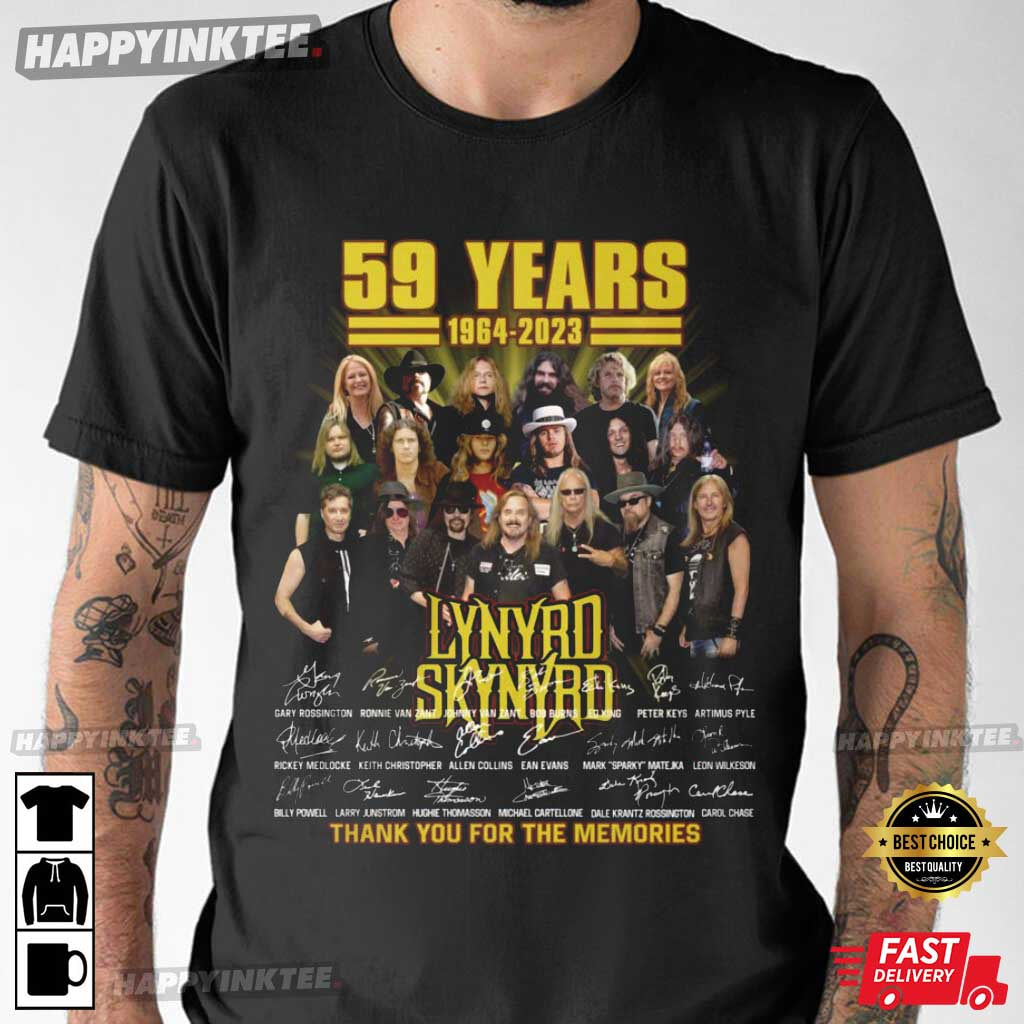 Lynyrd Skynyrd 59 Years 1964-2023 Signatures T-Shirt