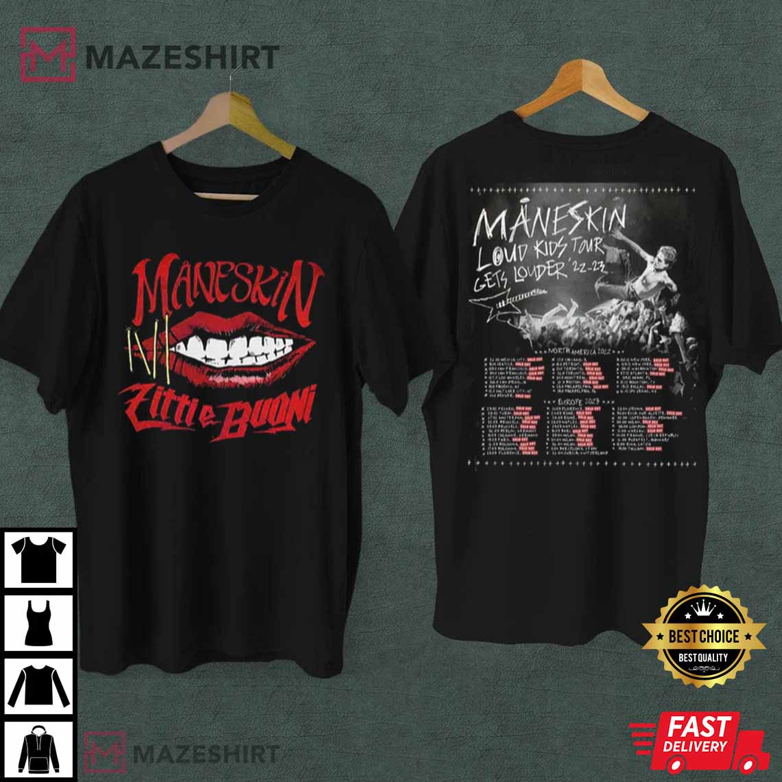 Maneskin Loud Kids Gets Louder 2022 Tour Best T-Shirt