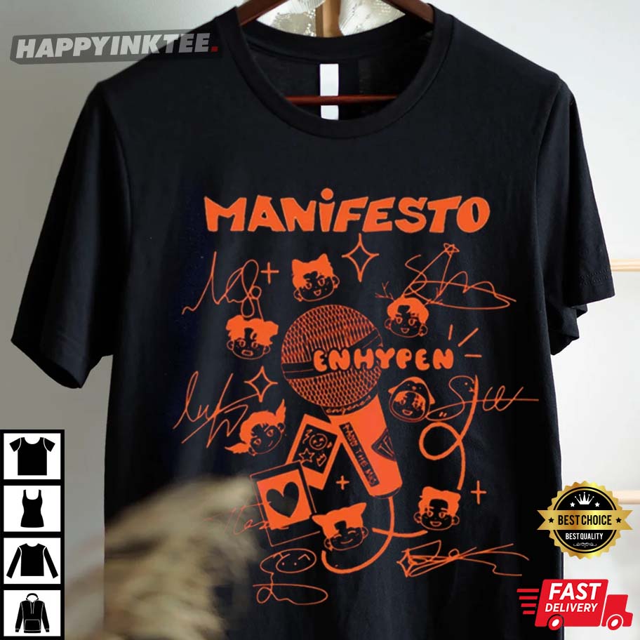 ENHYPEN Manifesto World Your 2022 Signatures Shirt - Anynee