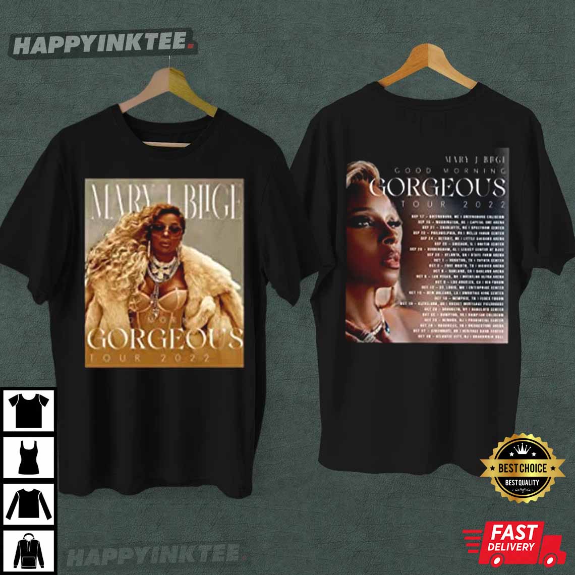 Mary J. Blige The Good Morning Gorgeous 2022 Tour Merch T-Shirt