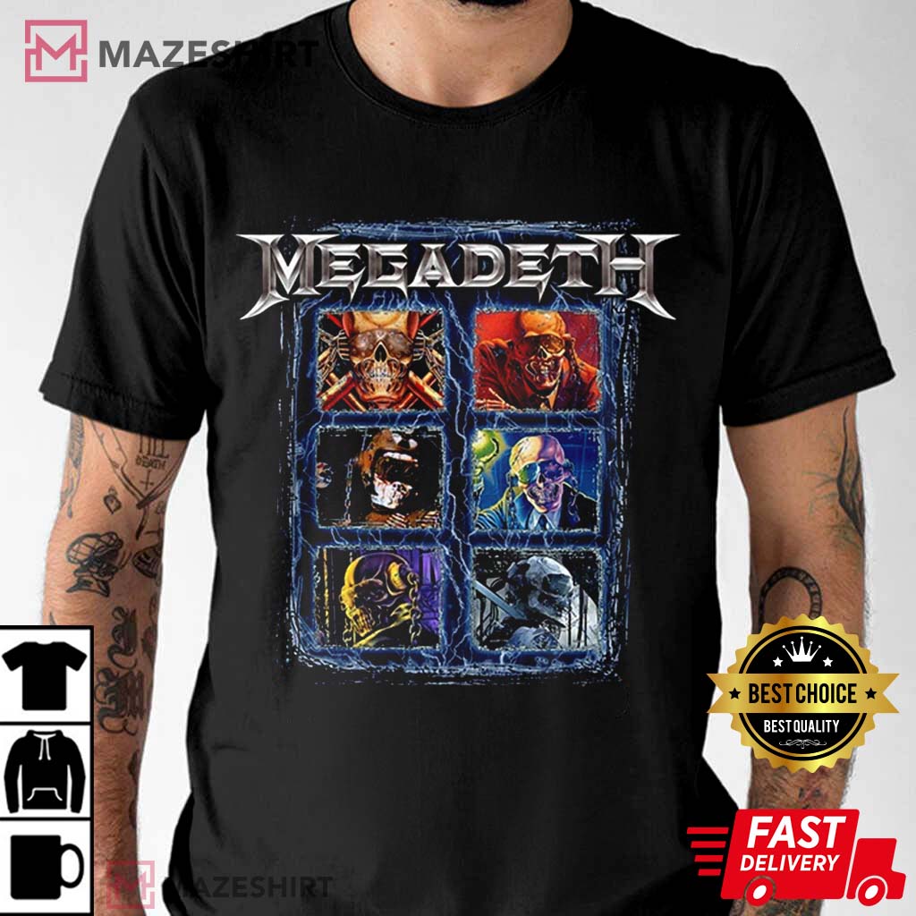 Megadeath Adult Vic Head Grid Best T-Shirt